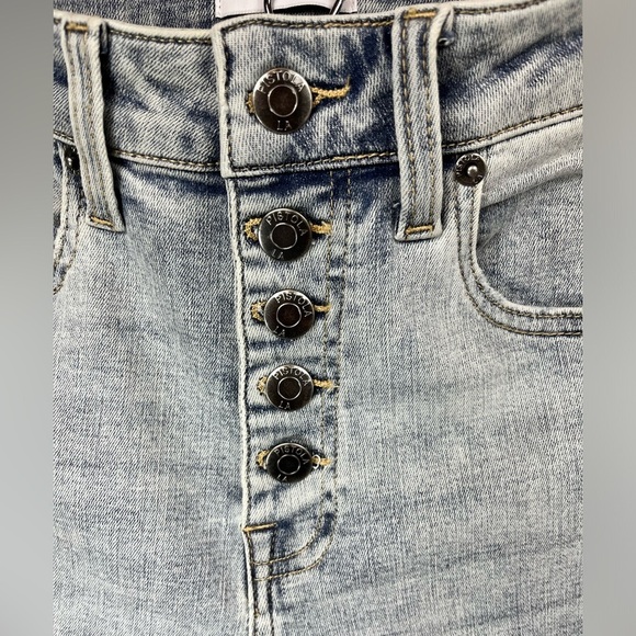 Pistola High Rise Exposed Front Button Up Slightly Distressed Skinny Jean 26 - Picture 3 of 11